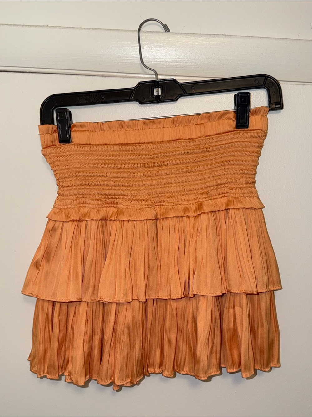 Smocked Tiered Mini Dress in Pumpkin Orange